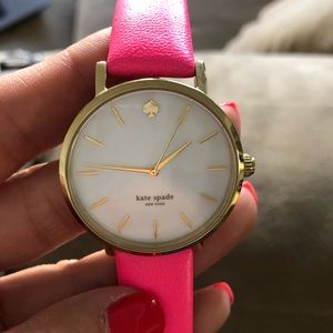 Kate Spade Hot Pink Leather Watch